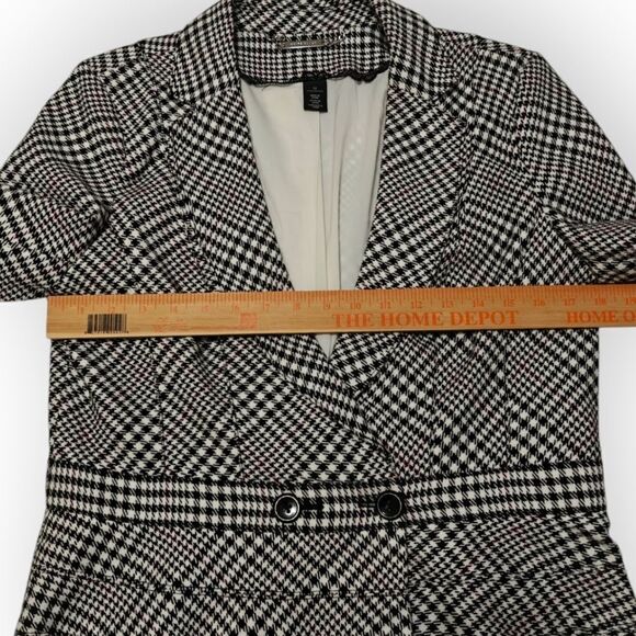 WHBM Chic Black and White Plaid Blazer SZ 12 - Picture 3 of 6